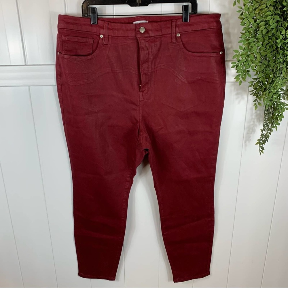 Good American Good Legs Better Than Leather Team Cardinal Jeans Womens Plus 24
